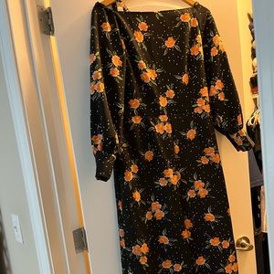 ASOS Jumpsuit, US size 8, Navy Blue with orange/peach floral